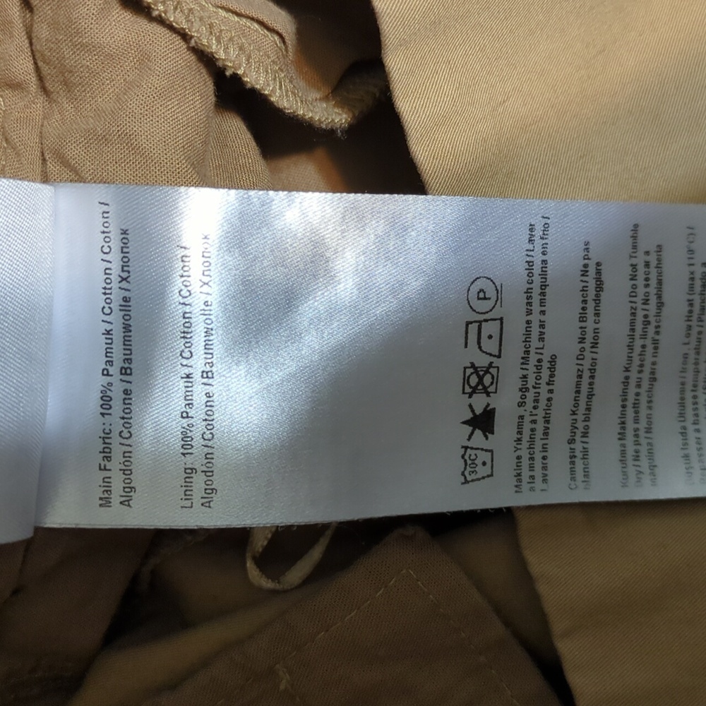 Anthropologie X Exquise Barell Leg Chino Tan High-Waisted Chic Trousers Sz M - Picture 12 of 12